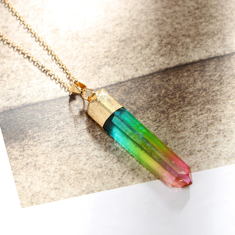 Colorful crystal pendant necklace8