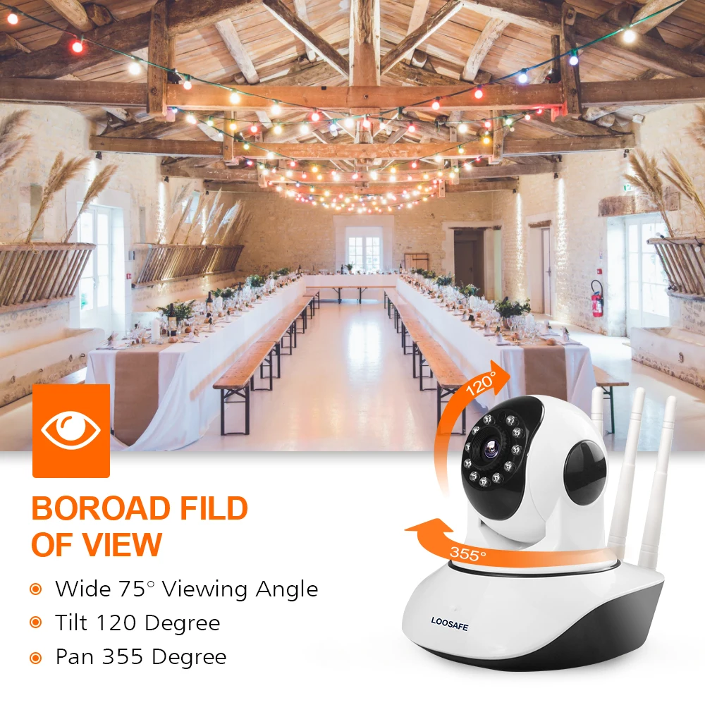  Loosafe 2MP Nube Hd Ip di Wifi Della Macchina Fotografica di Visione Notturna di Sicurezza Domestic