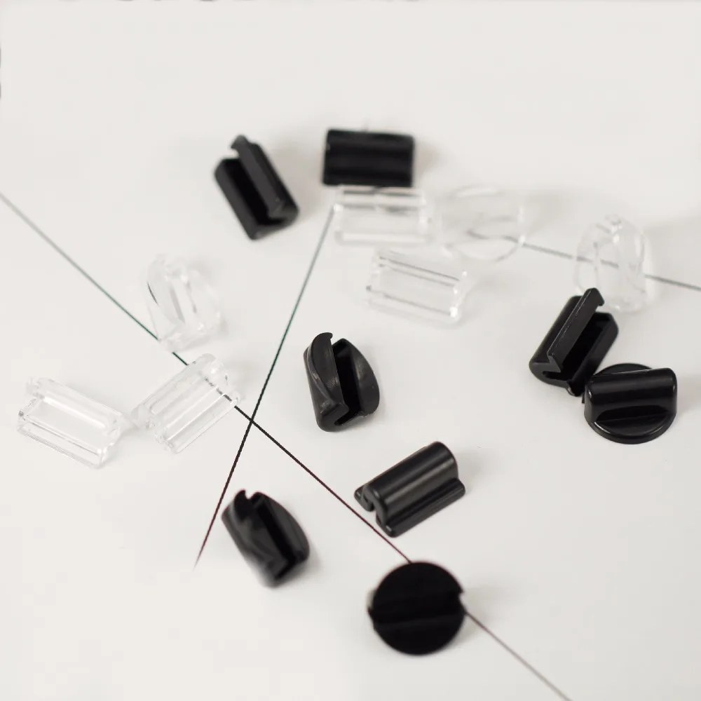 

100PCS DIY Handmade Hair Accessory Jewelry Component Rope Buckle Black Transparent Rope Buckle Elastic
