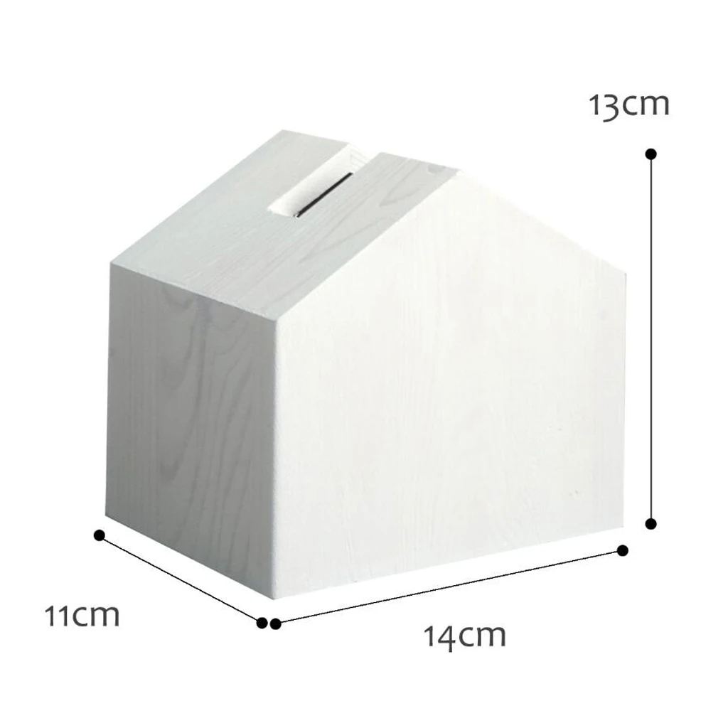 Wooden Tissue Box Holder House Shaped Napkin Case for Bathroom Livingroom Home Decors