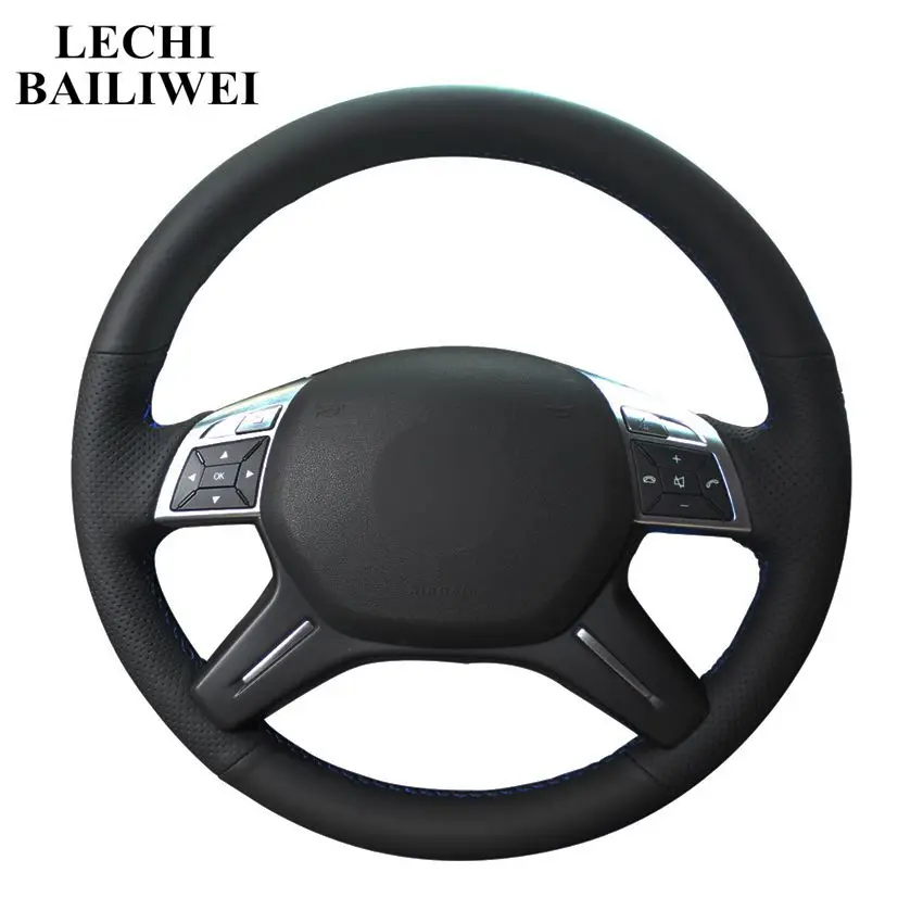 Черная искусственная кожа ручная строчка для Mercedes Benz C180 C200 C260 E200 E260 ML320 ML360