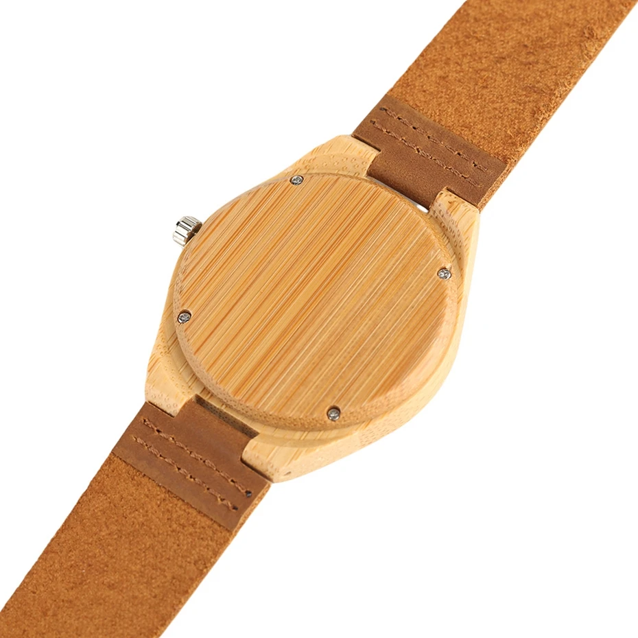Men Watch Creative Carving Life Tree Dial Wood Watch Simple Bamboo Wooden Watch Male Handcrafted Genuine Leather Reloj de madera 2018 (6)