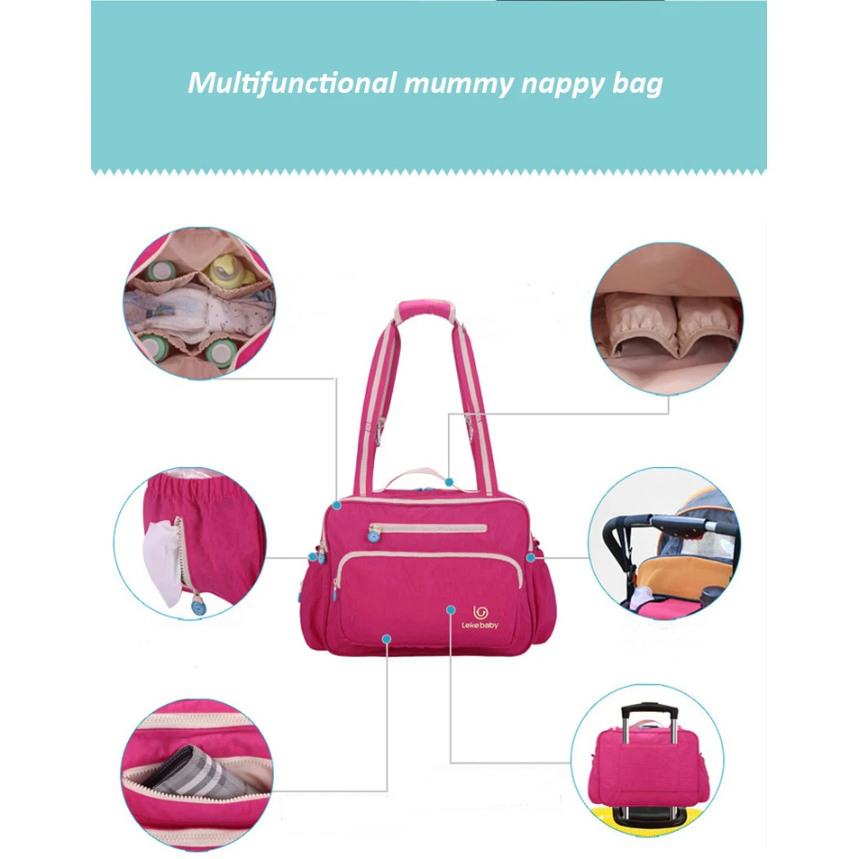 Многофункциональная сумка для мам Lekebaby однотонные сумки подгузников