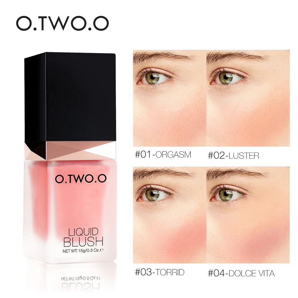 O.TWO.O Makeup Liquid Blusher Sleek Silky Paleta De Blush Color Lasts Long 4 Color Natural Cheek Blush Face Contour Make Up