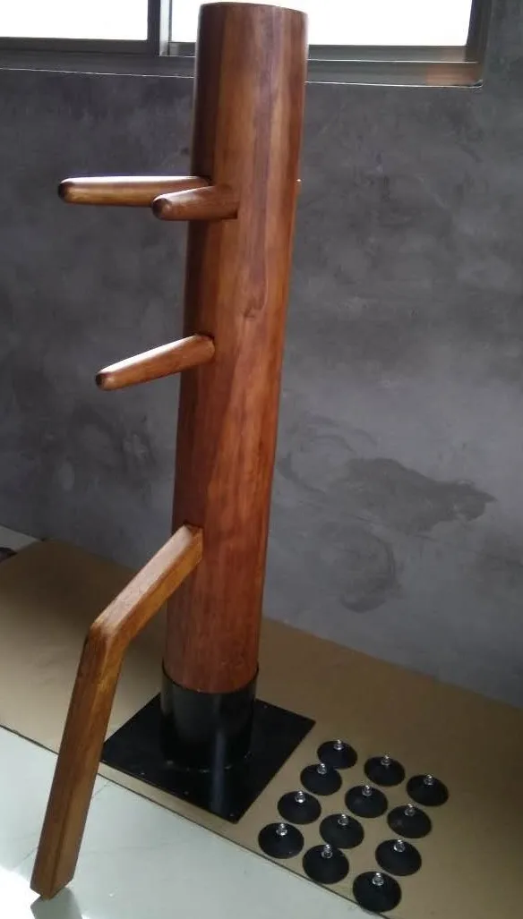 Wing Chun Mind Free Standing Ip Man Wooden Dummy Made of Solid Tong Wood Brown Color Traditional