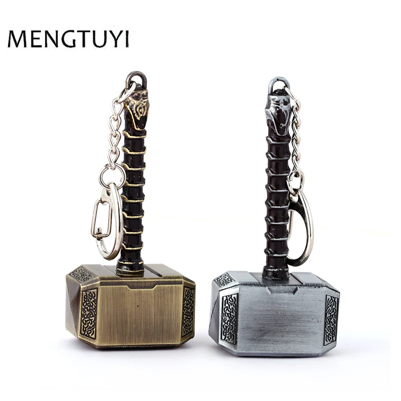 

J Store Thor Hammer Keychain car Movie Jewelry Mjolnir Model metal Key Chain For Fans men boy toy chaveiro souvenir