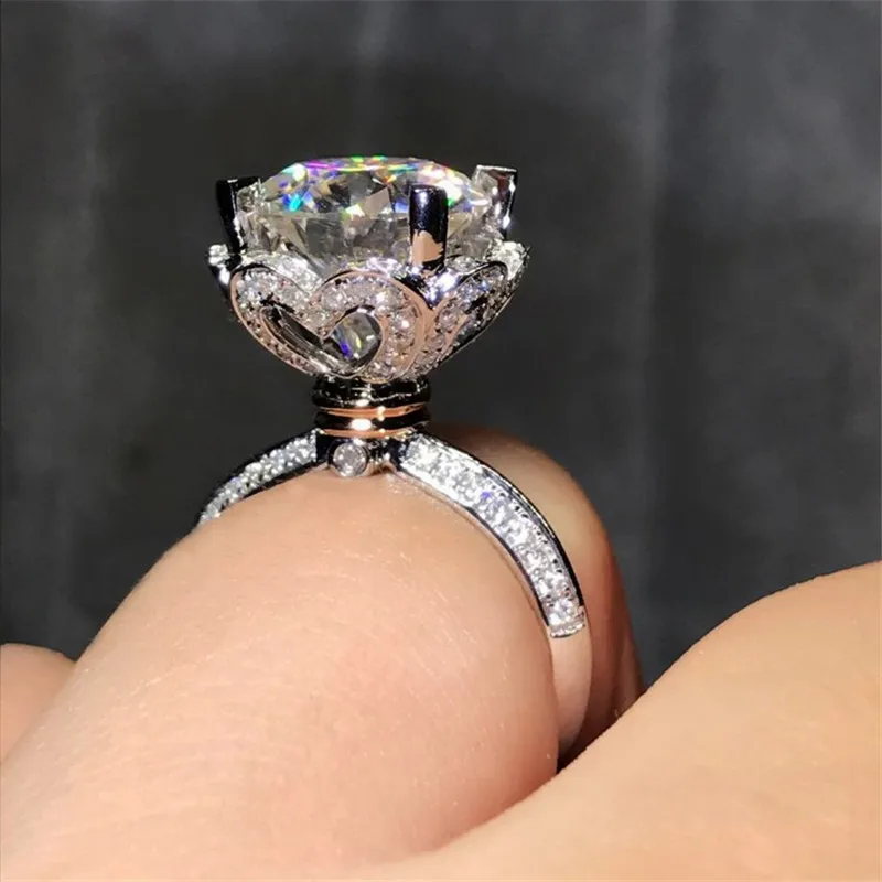 Choucong серебряное кольцо в форме сердца, настоящее 925 пробы, 1ct, AAAAA, циркон, обручальное кольцо, кольца для мужчин и женщин, ювелирные изделия