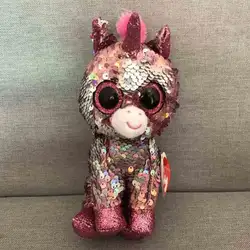 Ty Beanie Boos 6 "15 см Единорог Дракон лиса Дельфин кошка рыба Ленивец Сова собака Плюшевые чучело мягкие большеглазая кукла игрушка для малыша