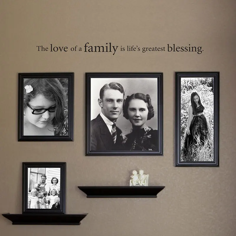 

The Love Of A Family Is Life's Greatest Blessing Wall Decal Family Picture Vinyl Wall Sticker Home Decor Quotes 3227