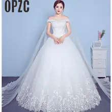 Кружевное свадебное платье с большой вышивкой, новое поступление, сексуальное платье с вырезом лодочкой и открытыми плечами в Корейском стиле, большие размеры, vestido de noiva