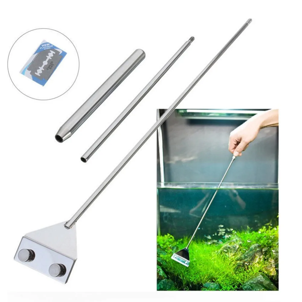 Aquarium Fish Tank Stainless Steel Algae Coralline Scraper Blade