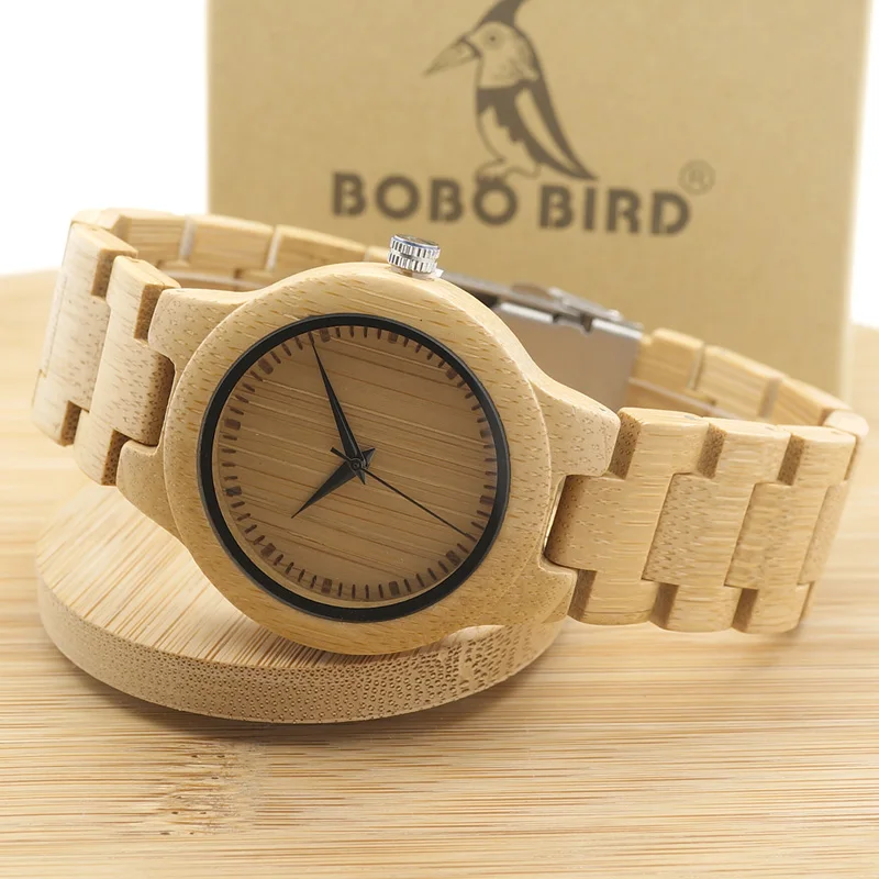 BOBO BIRD бренд Bamboo женские V-L28 часы ручной работы все бамбуковые женские-кварцевые часы с японским механизмом как подарок