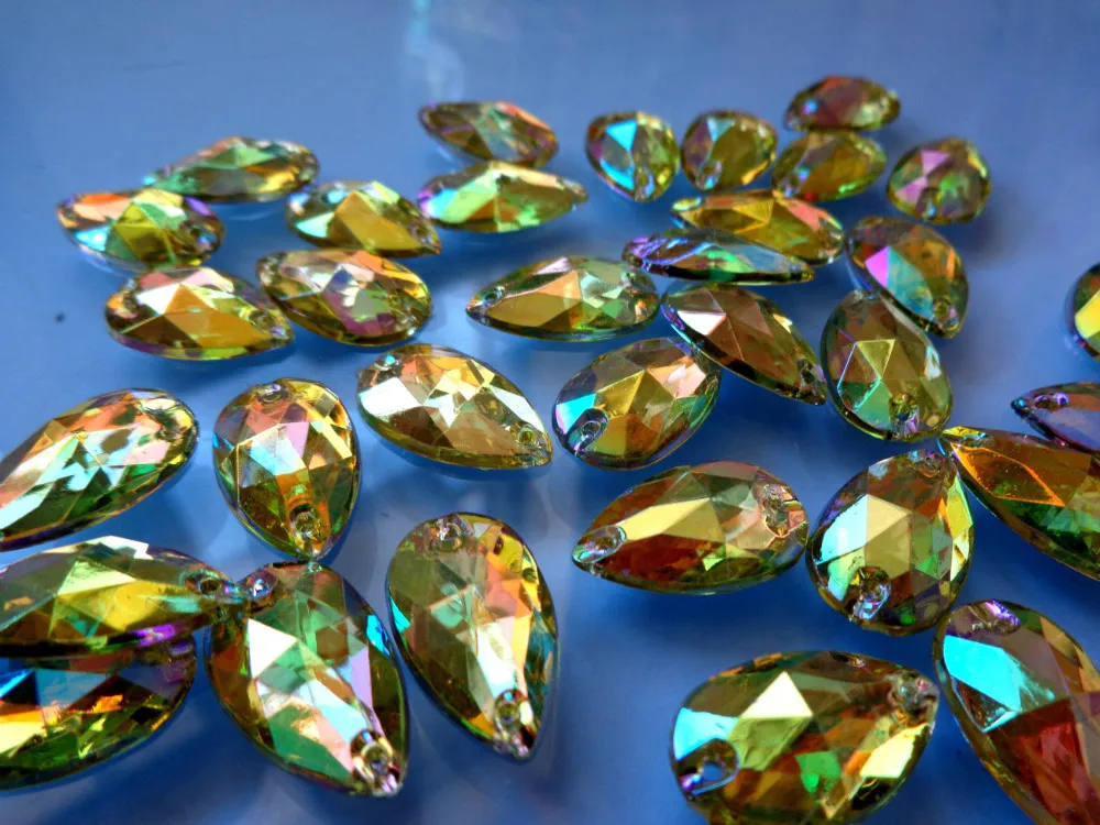 Смешанные цвета в форме капли 10*18 мм пришиваемые смоляные Кристаллы Стразы в виде драгоценных камней аксессуары бусины 150 шт./партия