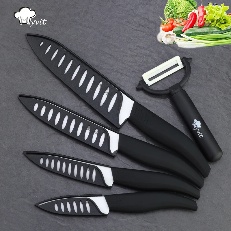 Kitchen Ceramic Knives Chef knife 3 4 5 6 inch + peeler Set Paring