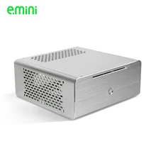 Realan Алюминиевый мини itx Настольный ПК чехол E-i7 с блоком питания, CD-ROM, слотами черный серебристый