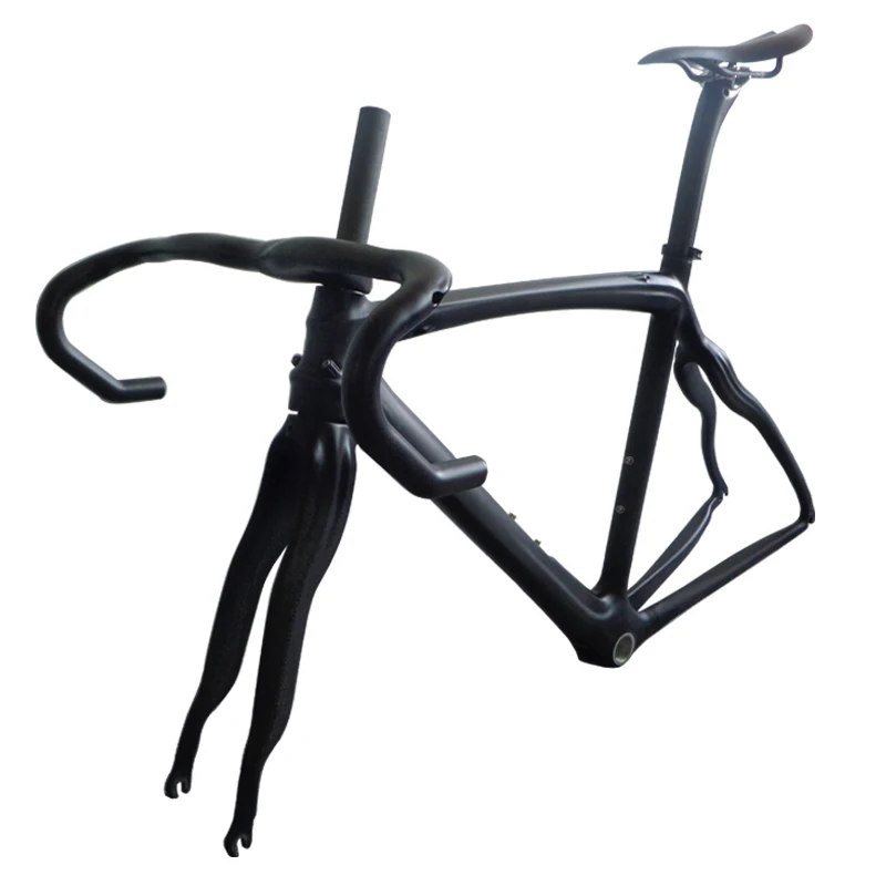 Clearance Matte Carbon Road Bike,Carbon Frameset,Fork,Headset,Carbon Integrated Handlebar,Seatpost,Saddle,cadre de velo de route carbone 0