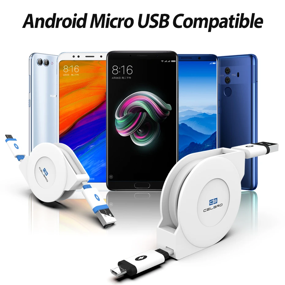 Выдвижной Micro USB кабель 3 м 2 м Micro USB кабель шнур для samsung Galaxy A3 A5 A6 J3 J5 J7 A7 A6 Кабель зарядного устройства