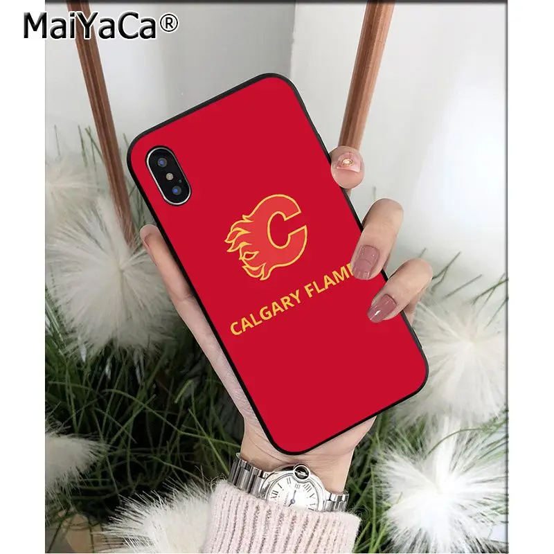 MaiYaCa Calgary Flames ТПУ Мягкие аксессуары для телефонов чехол для телефона для Apple iPhone 8 7 6 6S Plus X XS MAX 5 5S SE XR Чехол для мобильного телефона s