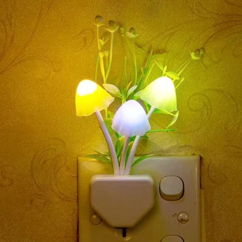 

Cute mushroom RGB control sensor light lamp 3led Induction Dream Mushroom Fungus LED night light home decor EU plug