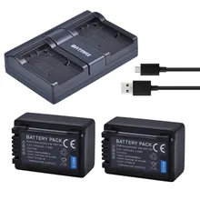 2 шт. VW-VBT190 VBT190 батарея камеры+ USB двойное зарядное устройство для Panasonic HC-V110, HC-V130, HC-V160, HC-V180, HC-V201, HC-V210, HC-V250