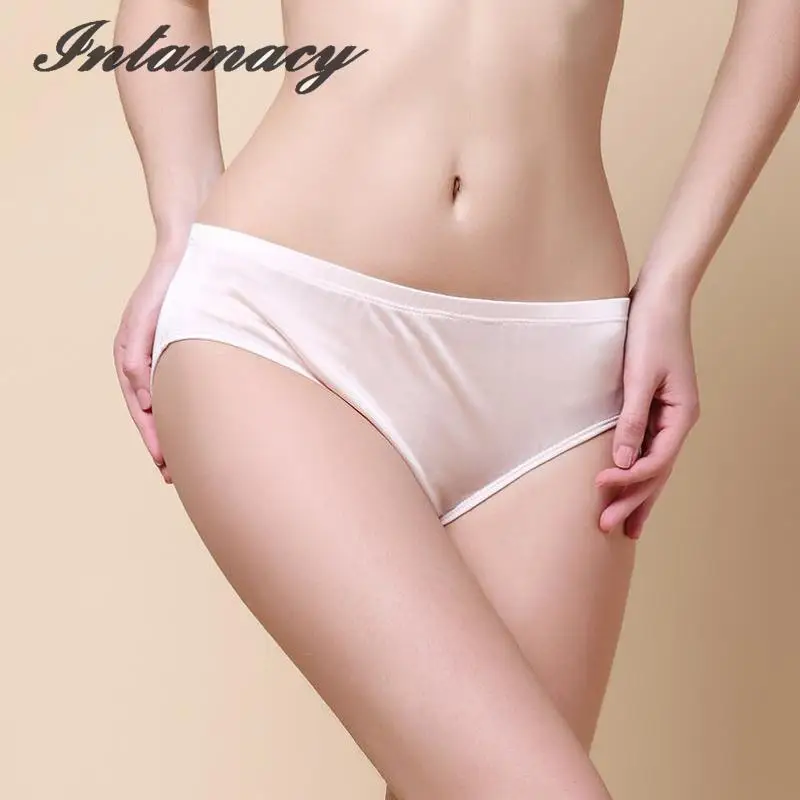 

100% Pure Silk Underwear, Comfortable And Breathable Low Waist Silk Knitting Seamless Briefs