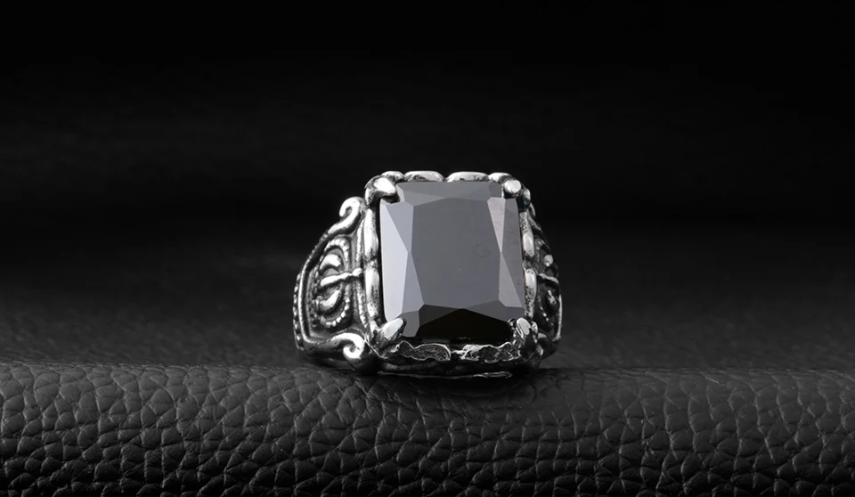 Стальная солдатская Мужская CZ Готическая корона кольца Винтажный стиль 316L нержавеющая сталь высокое качество мужское кольцо с камнем