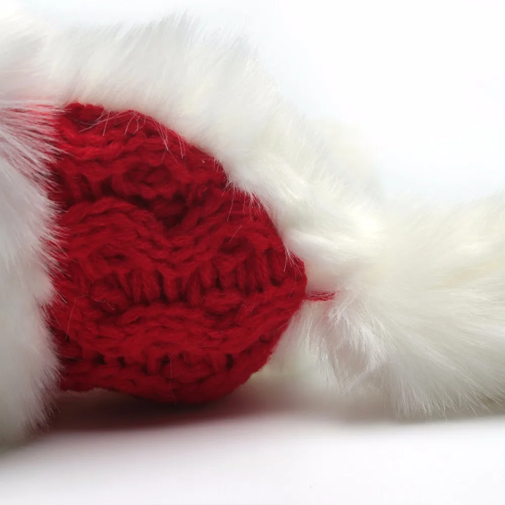 2016 Christmas Hats For Adults Women Winter Twisted Knit Beanies With Pompom Imitation Rabbit Hair Thick Warm Snow Earflap Cap (2)