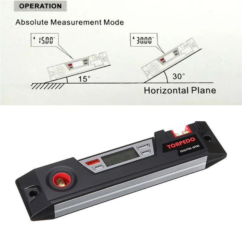  1PC LCD Digital Inclinometer Protractor Digital Anger Finder Angle Gauge Horizontal Bevel Box High 