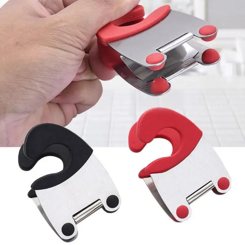 

Kitchen Gadget Stainless Steel Plastic Pot Side Clip Anti-scalding Kitchen Support Frame Rubber Bracket Kitchen Accessories