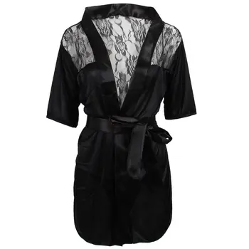 

Sexy Lingerie Women Black Lace Stain Intimate Sleepwear Babydoll Dress Nightwear(XL)