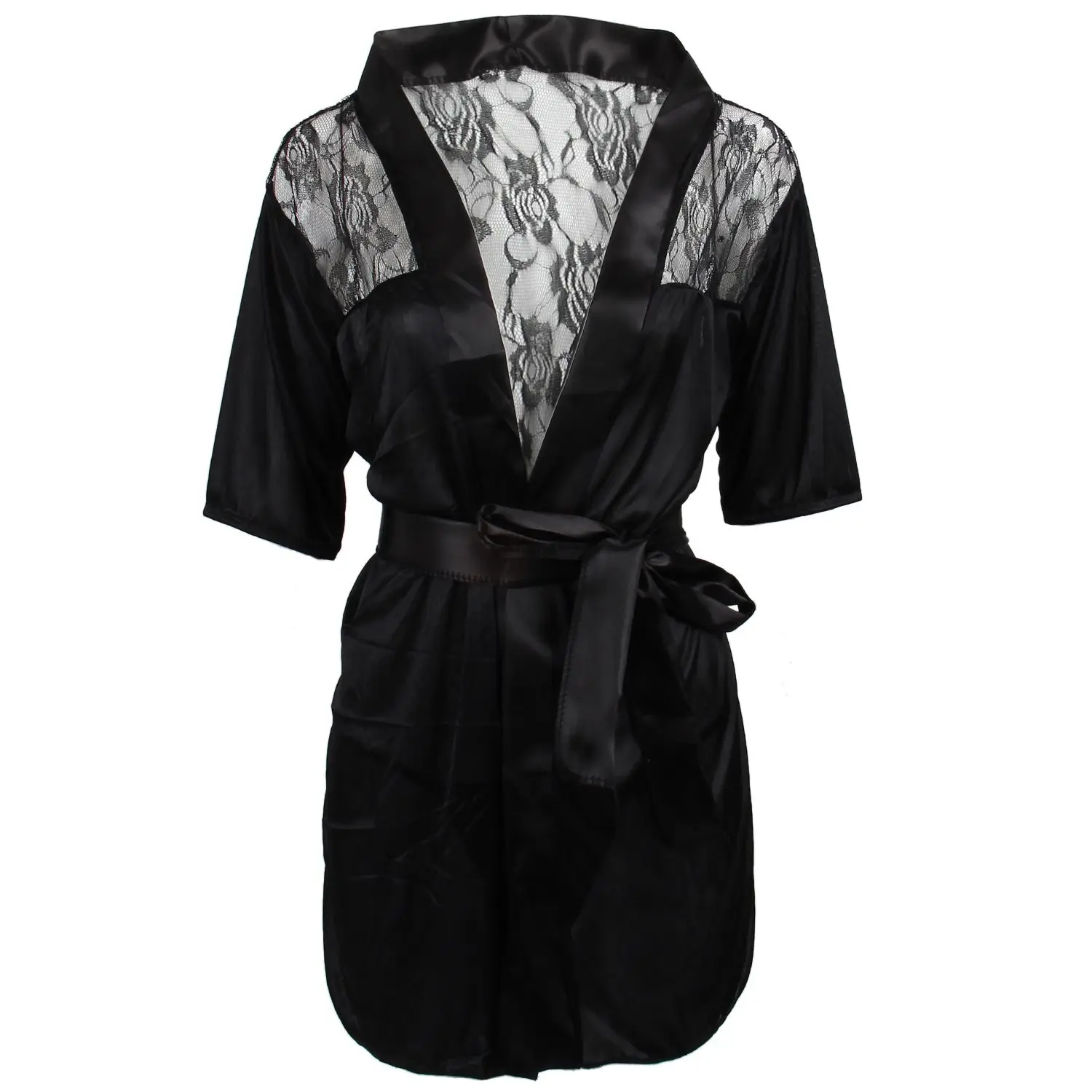 

Sexy Lingerie Women Black Lace Stain Intimate Sleepwear Babydoll Dress Nightwear(XL)