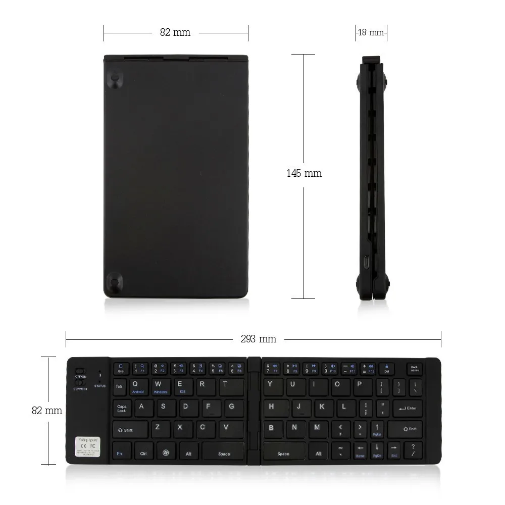  Bluetooth Wireless Keyboard Foldable Mini Keyboard Pocket Touchpads Phone Holder Gaming Keyboard For Android Tablet IOS PC 