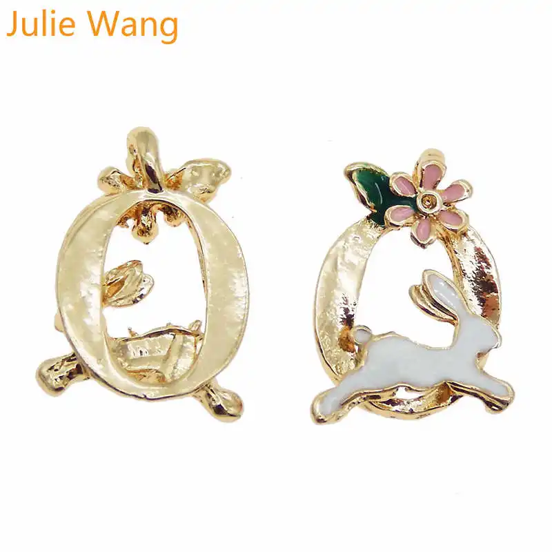 Julie Wang, 6 шт., золотой тон, A-Z, 26 букв, эмаль, красочные афабецы, подвески, ожерелье, подвеска, серьги, сделай сам, аксессуары для изготовления ювелирных изделий