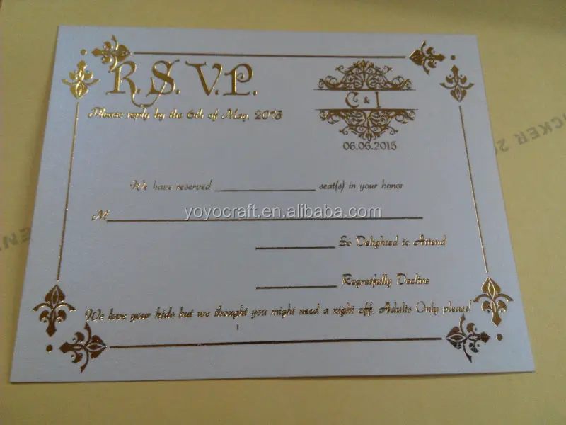 gold stamp rsvp