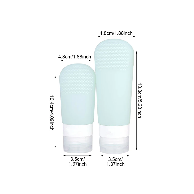 2pcs/Set Silicone Portable Soap Dispensers Travel Shampoo Bath Container Storage Bottles Bathroom Product Household Accessories 2pcs/Set Silicone Portable Soap Dispensers Travel Shampoo Bath Container Storage Bottles Bathroom Product Household Accessories