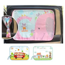 Cortina para janela lateral automotiva, 70*50cm, desenhos animados, proteção contra o sol, cortina elástica, para crianças, carro-estilo novo