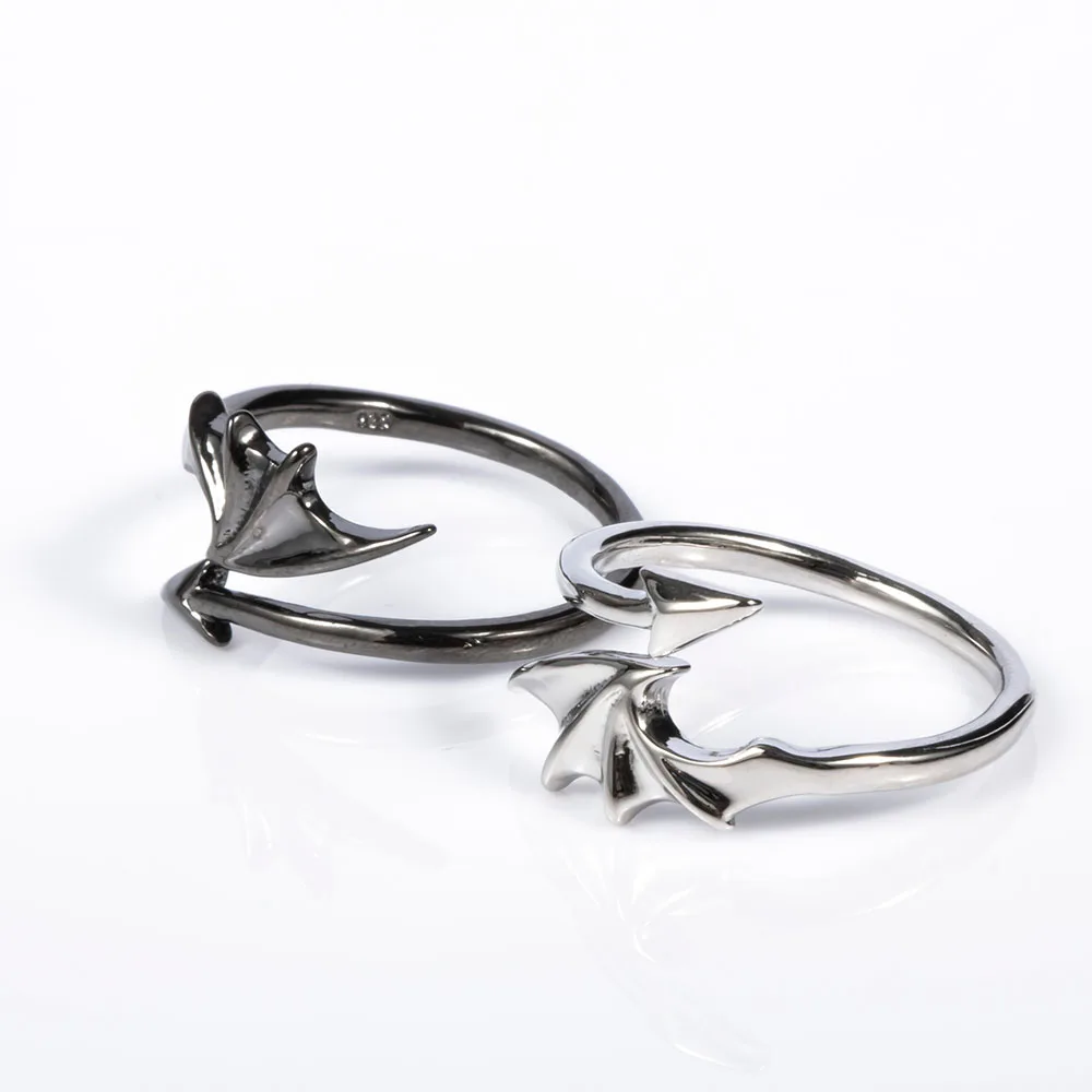

1 Pcs New Devil And Angel Wings Born Couple Fashion Rings Punk Gothic Classic Wedding Jewelry Adjustable High Quality