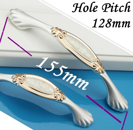 

C:C:128mm 5.04" Length 155mm 6.10" Crystal White luxury furniture handle cabinet drawer pulls