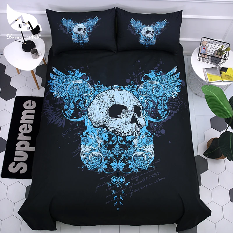 

Dream NS 100% Cotton European Bedding Set Skull Printing Pattern Quilt Sleeve Pillowcase Home Furnishing Articles Bedding Set
