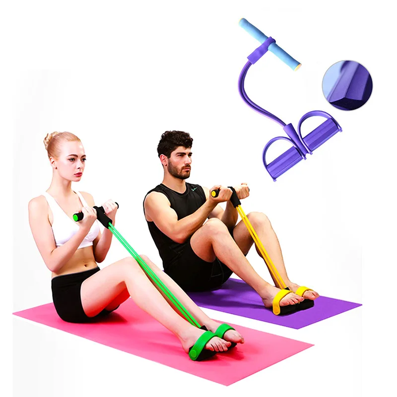 

Fitness Gum 4 Tube Resistance Bands Latex Pedal Exerciser Sit-up Pull Rope Expander Elastic Bands Yoga equipment Pilates Workout