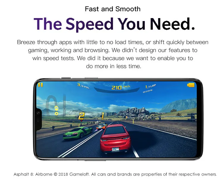 ONEPLUS 6 6GB RAM 64GB ROM Qualcomm Snapdragon 845 2.8GHz Octa Core 6.28 Inch 2.5D AMOLED Screen Dual Camera Android 8.1 4G LTE Smartphone