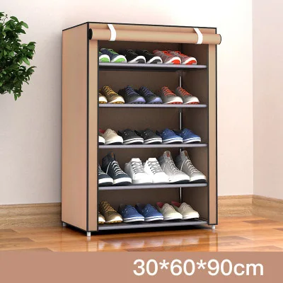 Нетканый тканевый простой шкаф для спальни и общежития, съемный органайзер для обуви, шкаф для хранения, гостиная, Пылезащитная полка для обуви - Цвет: brown 5
