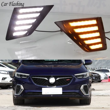 

Car flashing 2PCS For Opel Insignia GS 2017 2018 Flowing Turn Yellow Signal Function 12V Car DRL Lamp LED Daytime Running Light