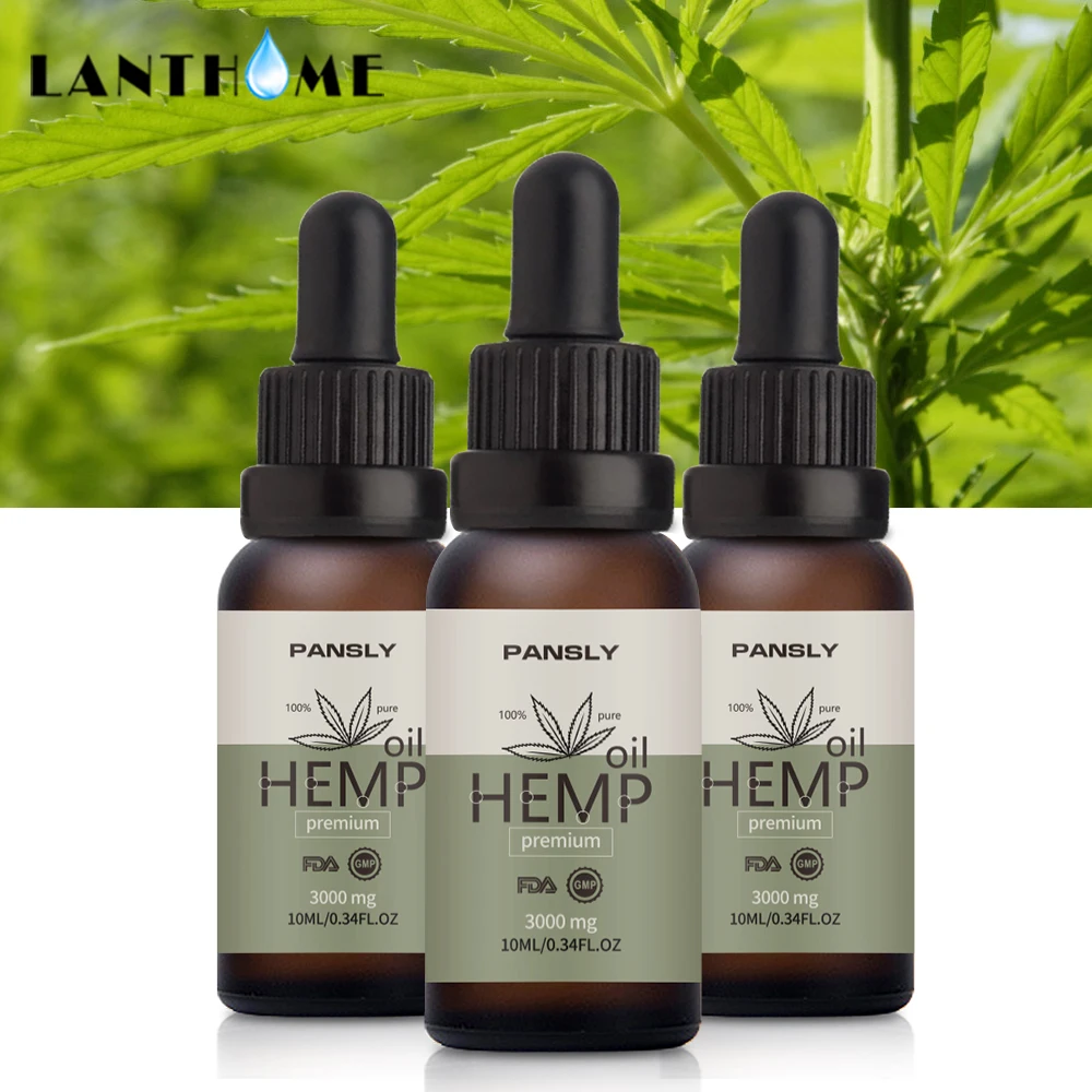 

3pcs Organic Hemp Oil for Pain Stress Antidepressant Body Massage Oil 3000mg Herbal Drops Pure Essential Oils for Aromatherapy