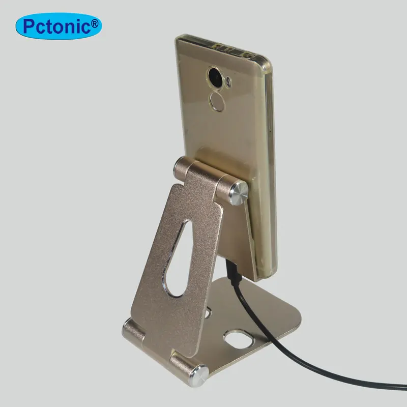 

PCtonic foldable big phone stand Mobile holder Aluminum metal frame strong support foothold for ipad panel Huawei samsung