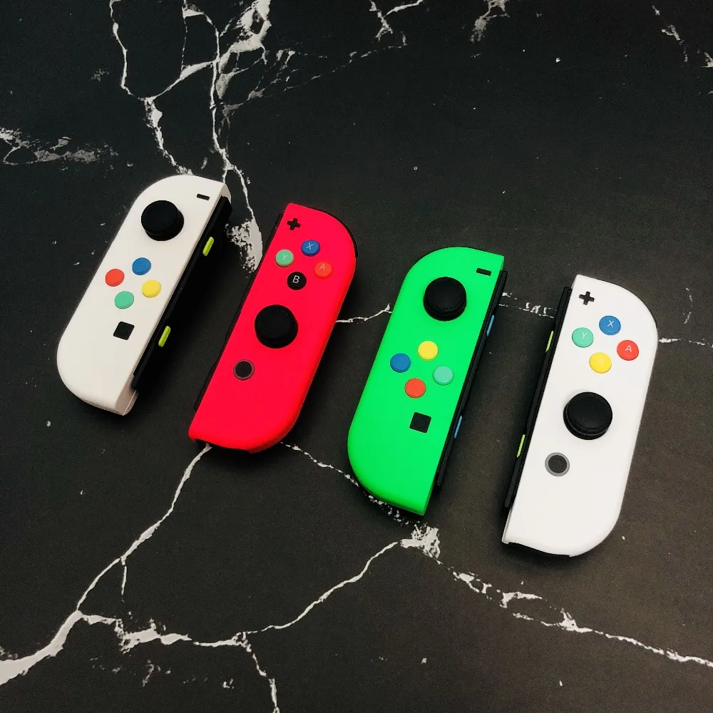 1 пара, новинка, для nintendo Switch, пользовательские Джойстики, белые джойстики Joy Con, NS Switch Joy Con L+ R, джойстик с цветными кнопками ABXY