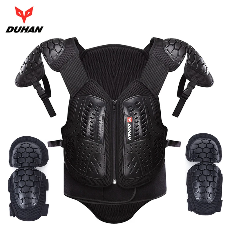 

DUHAN Motocross Off-Road Racing Body Armor Waistcoat Motorcycle Riding Protection Jacket Vest Chest Protective Gear Elbow Pads