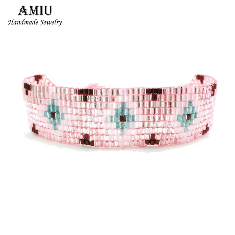 AMIU браслет ручной работы хиппи стеклянные бусины Дружба Популярные тканые Бусины красочные браслеты для женщин и мужчин стиль