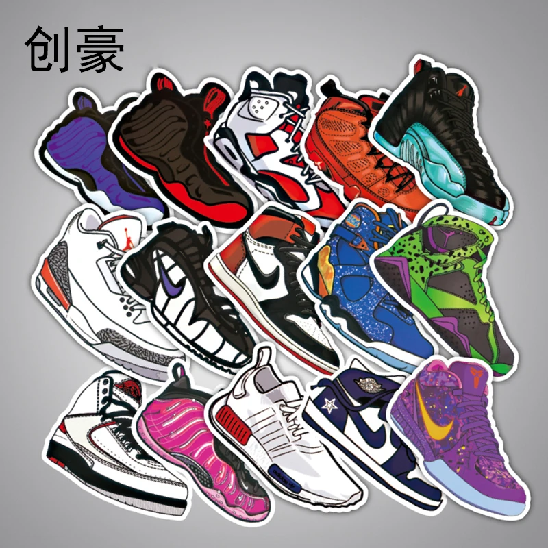 36PCS HOT Not Repeating Stickers for Kids Laptop Car Decal Fridge Skateboard Bike Jordan Graffiti Fashion