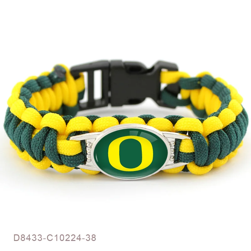 as picture Изготовленный На Заказ 18*25 мм стеклянный Амулет браслет ручной работы Спортивная Команда Браслеты Из паракорда для выживания и браслеты для мужчин и женщин - Окраска металла: as picture